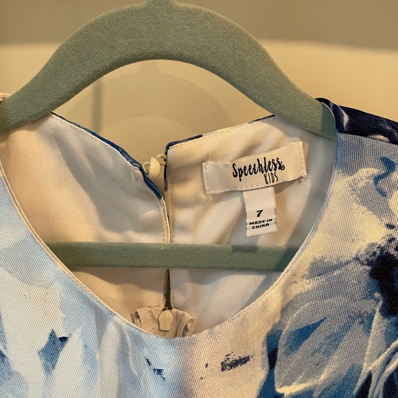 Beautiful Blue & Floral Formal Dress - Picture 4 of 4